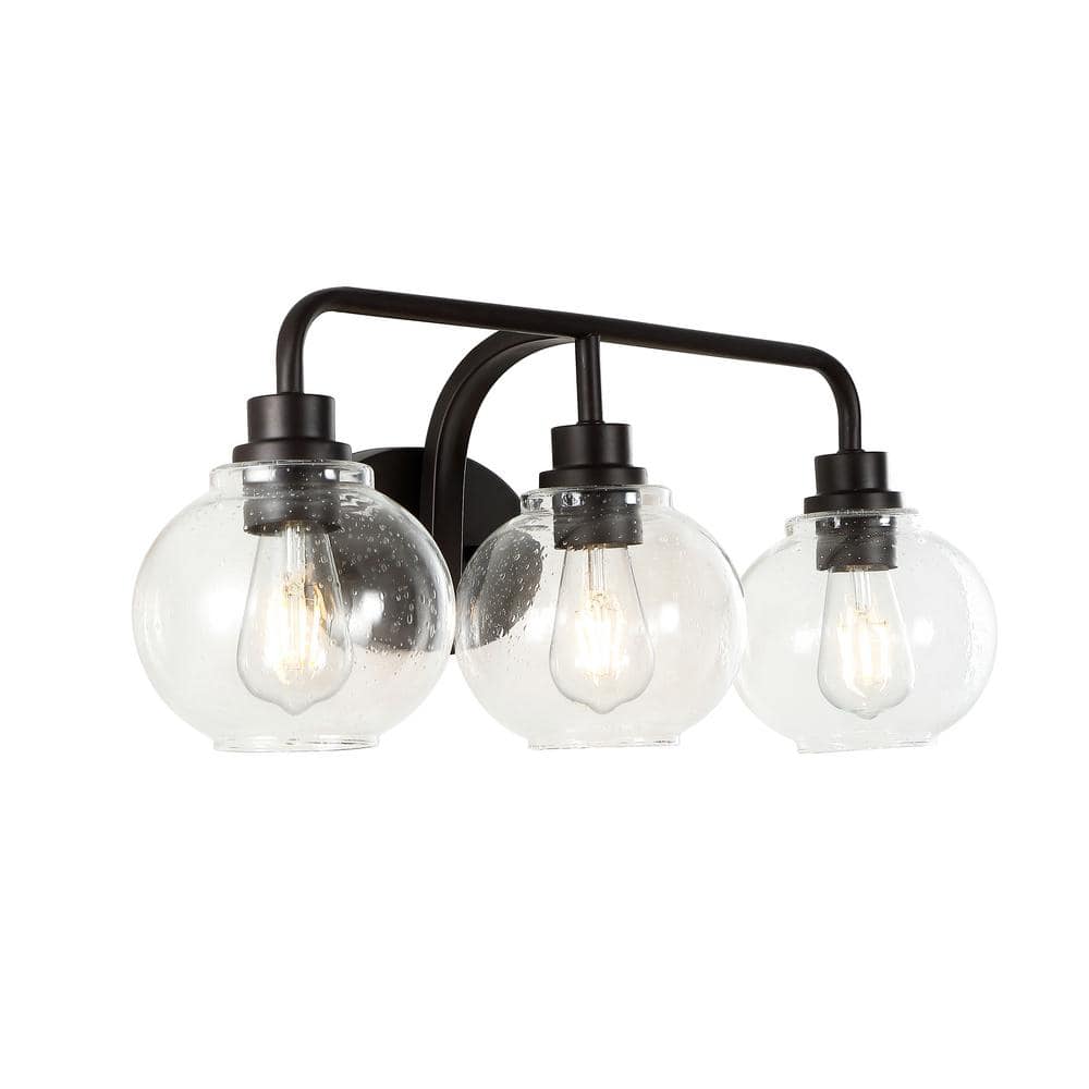 Sandrine 26.25" Oil-Rubbed Bronze and Clear Glass Vanity Light