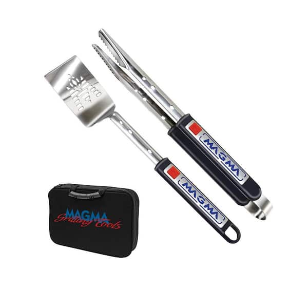 Telescoping Black plastic handle and Stainless-Steel Blade Grilling Utensil Set (3-Pieces)