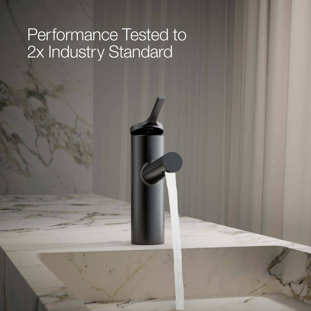 Elate Modern Matte Black Single-Handle Low-Arc Bathroom Faucet