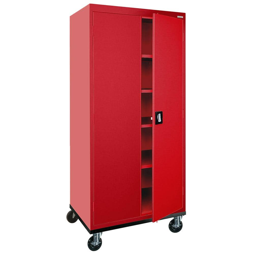 Elite Transport Series ( 36 in. W x 78 in. H x 24 in. D ) Steel Garage Freestanding Cabinet with Casters in Red -  Sandusky, TA4R362472-01