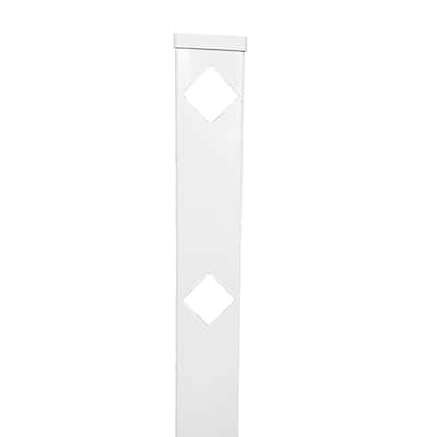 Weatherables 2-Rail Diamond 3 ft x 8 ft White Vinyl Fence Panel with 2 ...