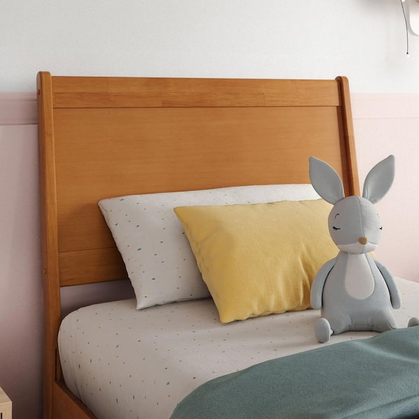 AFI Casanova Sleigh Light Toffee Natural Bronze Twin Solid Wood Panel Headboard