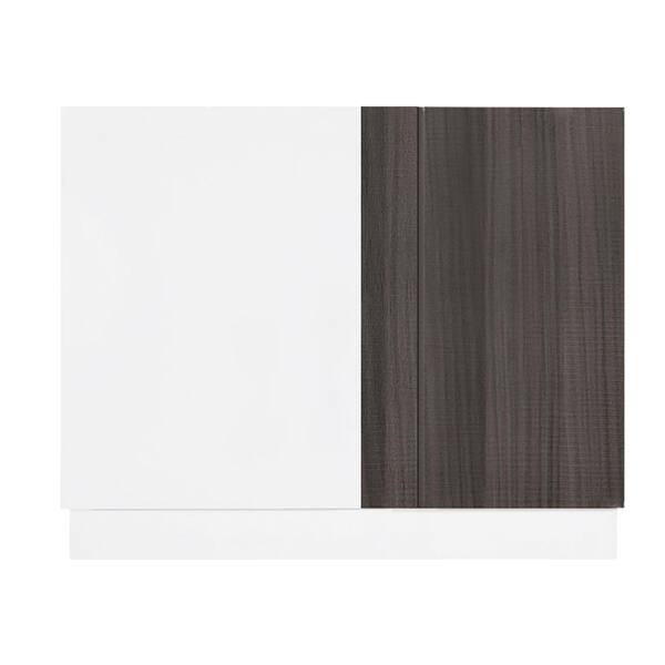 LIFEART CABINETRY Valencia Assembled 27 in. W x 12 in. D x 42 in. H in Misty Gray Plywood Assembled Blind Corner Wall Kitchen Cabinet