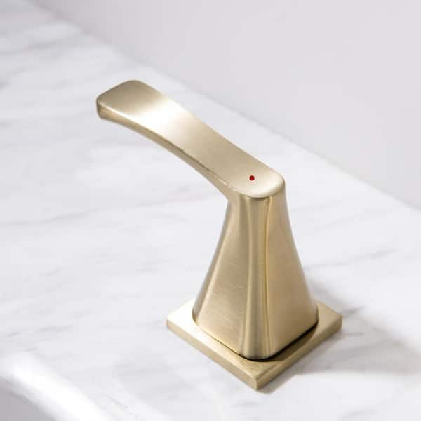 FLG 8 in. Widespread Double Handle Bathroom Faucet 3 Holes 304 Stainless Steel Sink Basin Faucets in Brushed Gold