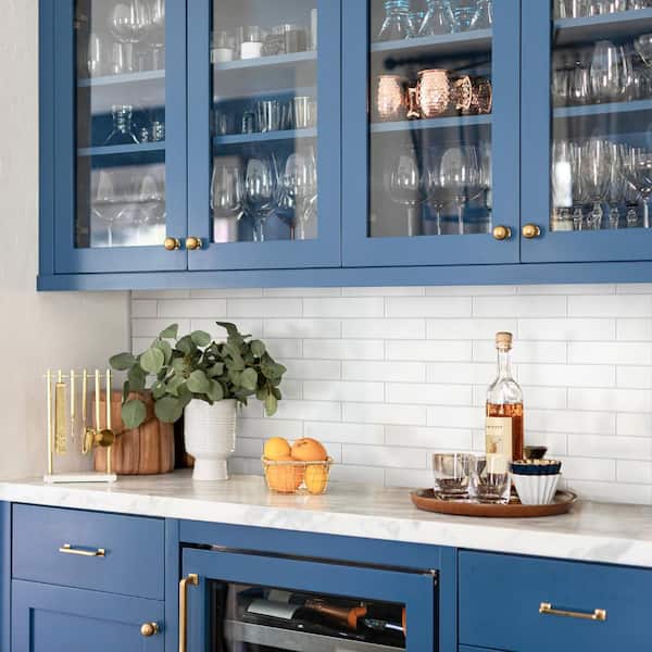 Brooklin Brick White 2-3/8 in. x 9-3/4 in. Porcelain Floor and Wall Tile (5.78 sq. ft./Case)