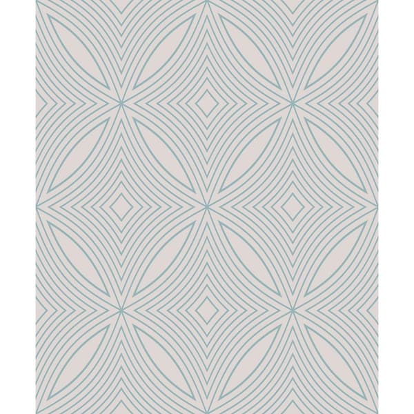 Unbranded Turquoise and Taupe Special FX Geometric Kaleidoscope Spiral Effect Wallpaper