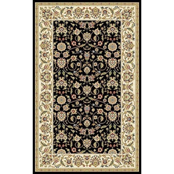 SAFAVIEH Lyndhurst Black/Ivory 4 ft. x 6 ft. Speckled Floral Area Rug