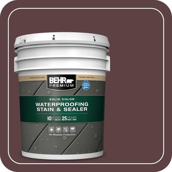 5 gal. #SC-106 Bordeaux Solid Color Waterproofing Exterior Wood Stain and Sealer