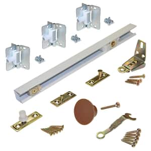 1700 Series 24 in. White Bi-Fold Track and Hardware Set for (2) 12 in. Doors