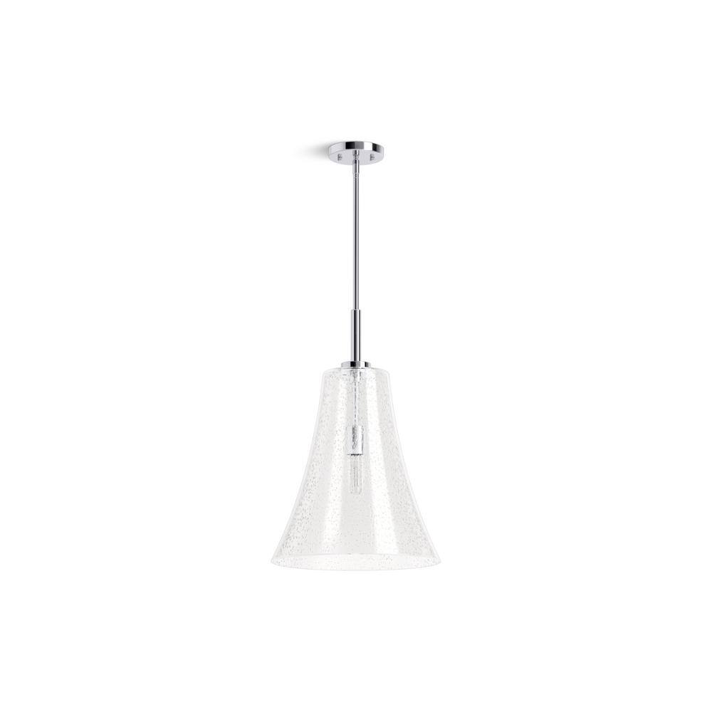 Polished Chrome Glass Indoor/Outdoor Pendant Light