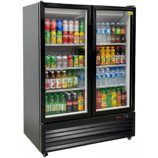 47.1 in. 20.5 cu. ft. Commercial Two Glass Door NSF Refrigerated Display ESM49 Black