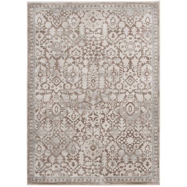 Skyline Light Brown/Beige 6 ft. x 9 ft. Floral Area Rug