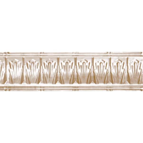 Shanko 2-1/2 in. x 4 ft. x 2-1/2 in. Satin Brass Nail-up/Direct Application Tin Ceiling Cornice (6-Pack)