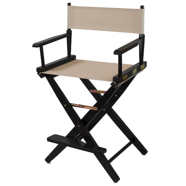 Director’s Chair black American Trails 24 in. Extra-Wide Black Wood Frame/Natural Canvas