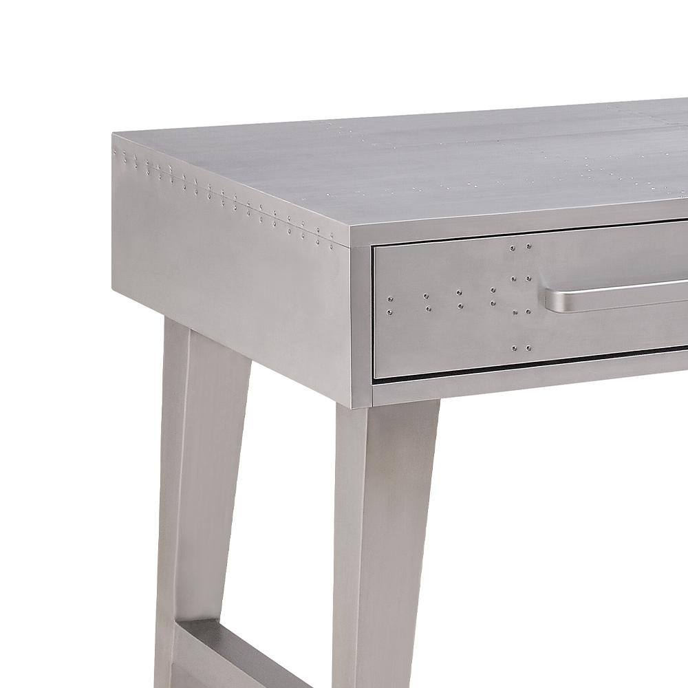 Brancaster 65'' Aluminum Patchwork Desk with Iron Legs