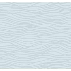 Galyn Sky Blue Pearlescent Wave Textured Paper Non-Pasted Wallpaper