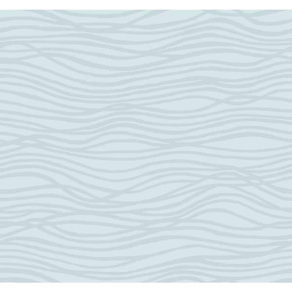 A-Street Prints Galyn Sky Blue Pearlescent Wave Wallpaper Sample