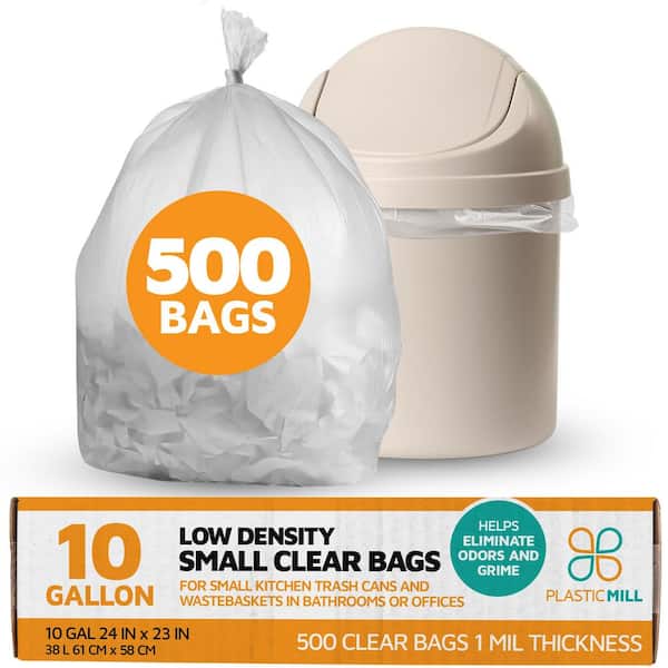 24 in. W x 23 in. H 7-10 Gal. 1 mil Clear Trash Bags (500- Count)