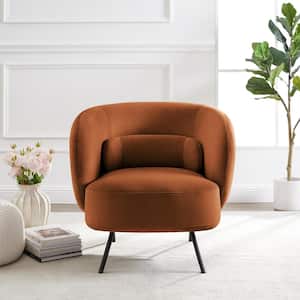 Dodo Rust Velvet Mid-Century Accent Chair