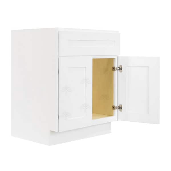 Lancaster Shaker Assembled 24 in. W x 21 in. D x 33 in. H Bath Vanity Cabinet with 2 Doors in White
