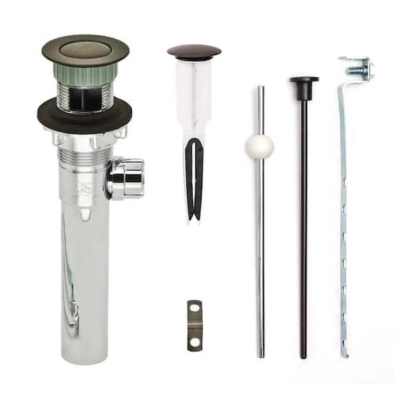 PF WaterWorks EasyPOPUP Pop-Up Drain, Easy Install/Remove Stopper, Chrome ABS Body w/Overflow, 1.6-2" Sink Hole, Oil Rubbed Bronze