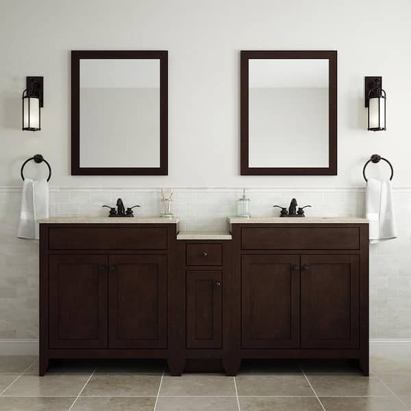 Glacier Bay Modular 30 5 In W Bath Vanity Java With Solid Surface Top Cappuccino White Sink Ppdec30 Jvm The Home Depot - Does Home Depot Install Bathroom Vanity