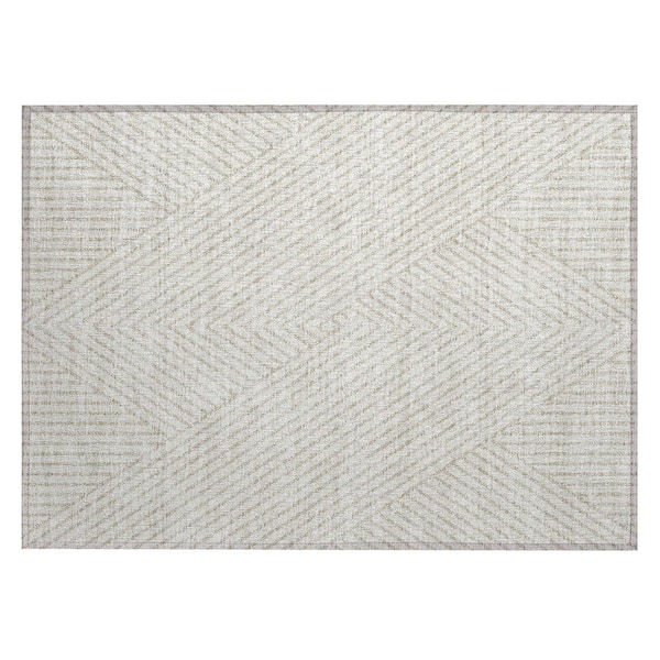 Chantille Machine Washable Indoor/Outdoor Abstract ACN937 Ivory 1 ft. 8 in. x 2 ft. 6 in. Area Rug