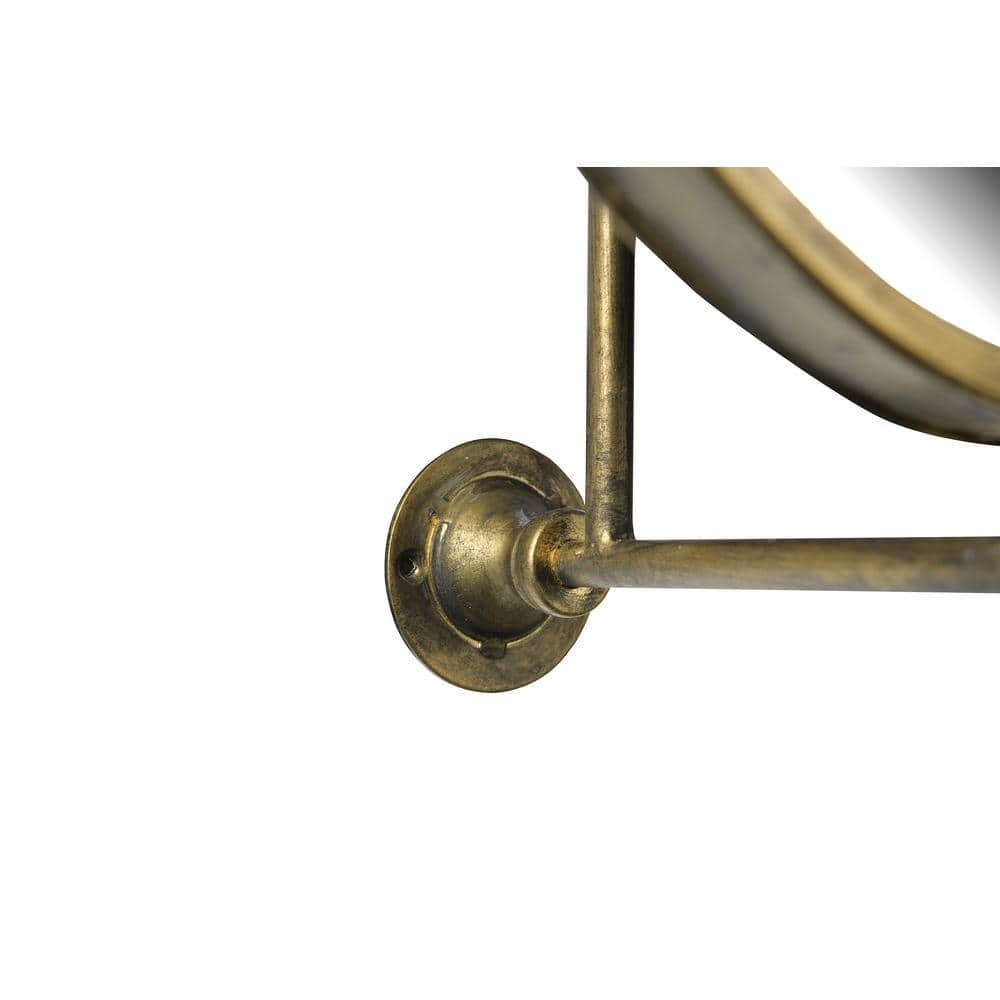 Gold Oval Metal Pivoting Wall Mirror, 32.4" x 19.5"