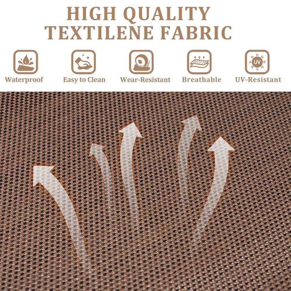 Elegant Brown Aluminum Adjustable Outdoor Chaise Lounge with Curved Armrests