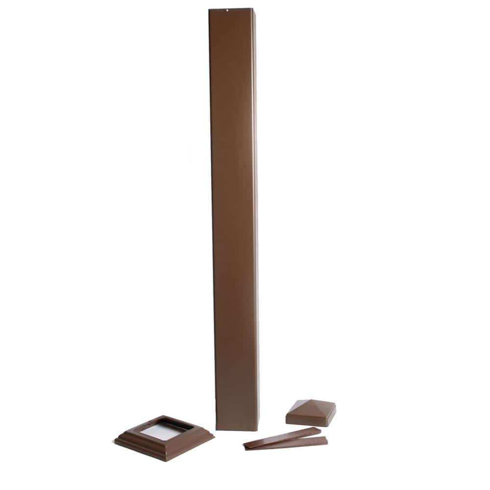 Pegatha 4 in. x 4in. x 39 in. Brown Powder Coated Aluminum Post Sleeve