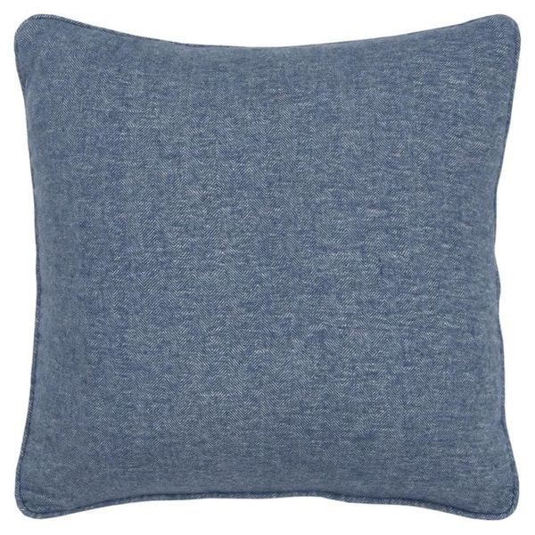 HomeRoots Blue Solid Polyester 20 in. x 20 in. Throw Pillow