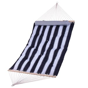 80 in. x 55 in. Extra Padded Reversible Quilted Hammock in Navy/Grey