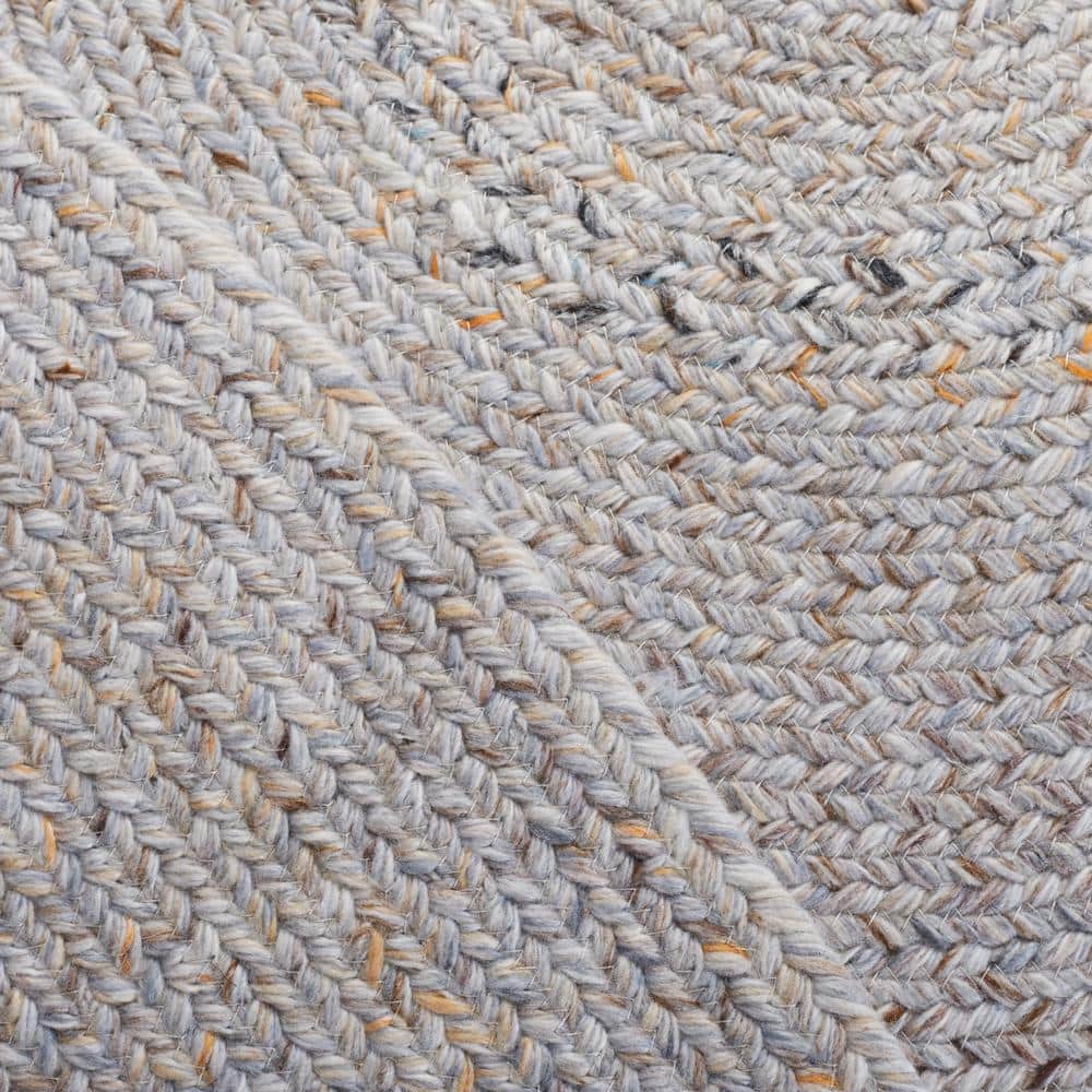 Handwoven Harmony Grey and Yellow Synthetic 5' Round Area Rug