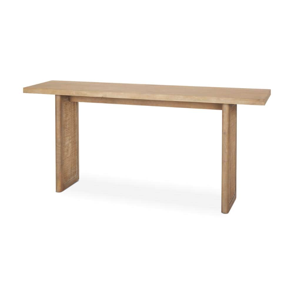 "Grier 65"" Light Brown Solid Wood w/ Cane Console Table" price history on PriceWatchPro