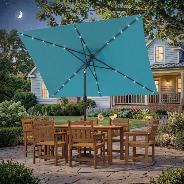 10 foot patio table umbrella home depot FLAME&SHADE ft Solar Powered Outdoor Market with LED Lights and Tilt, Red : Patio, Lawn & Garden The deck umbrella pole is 38 mm Dia and fits most tables with patio umbrella holes 10 ft. - Wheels -