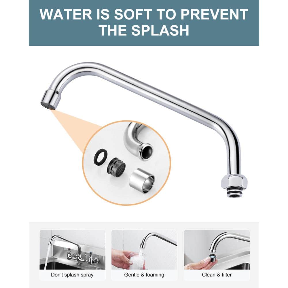 10" Polished Chrome Swivel Spout Replacement for Kitchen Sink