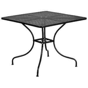 Black Square Metal Outdoor Bistro Table