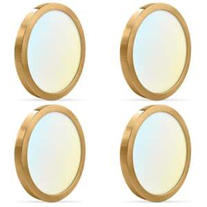 7 in. Brass Modern Flush Mount Ceiling Light Fixture LED Integrated 15-Watt 1000LM 5CCT 2700K-5000K Dimmable (4-Pack)