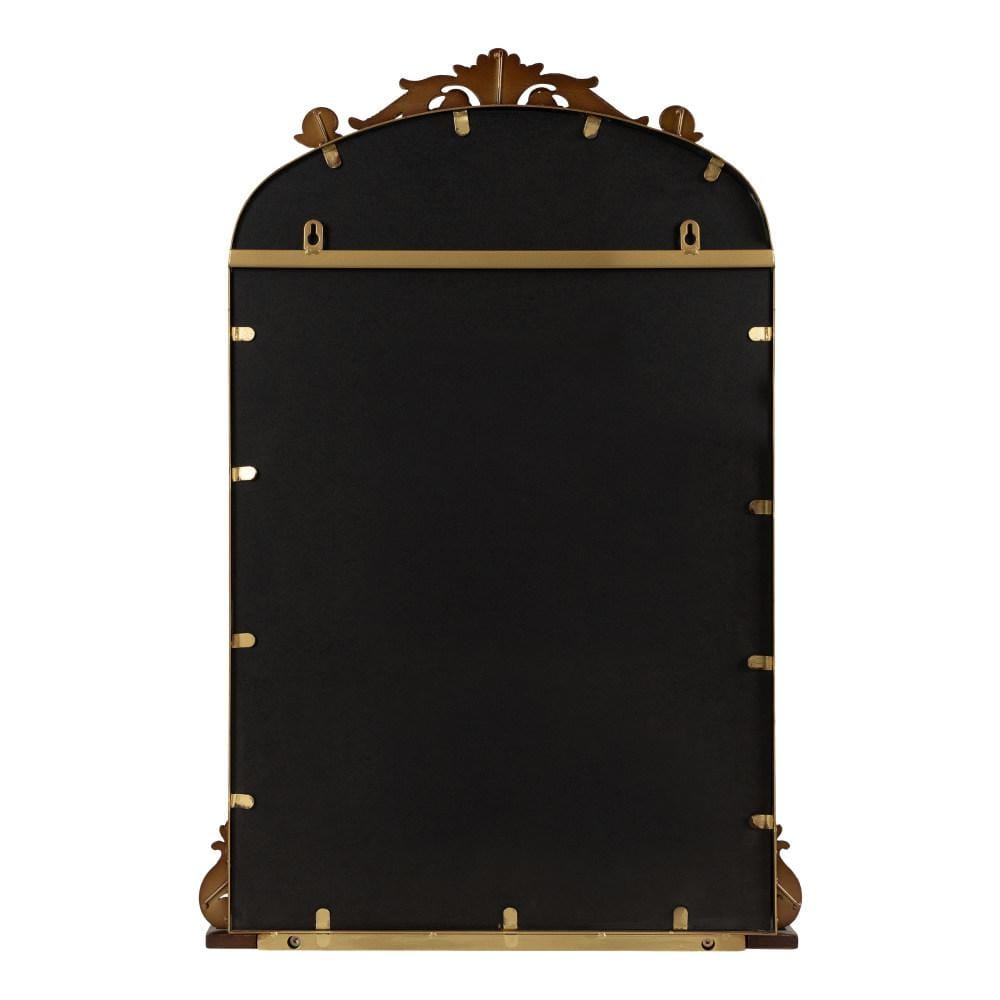 Arendahl Bronze Arch Mirror with Ornate Shelf, 21 x 32
