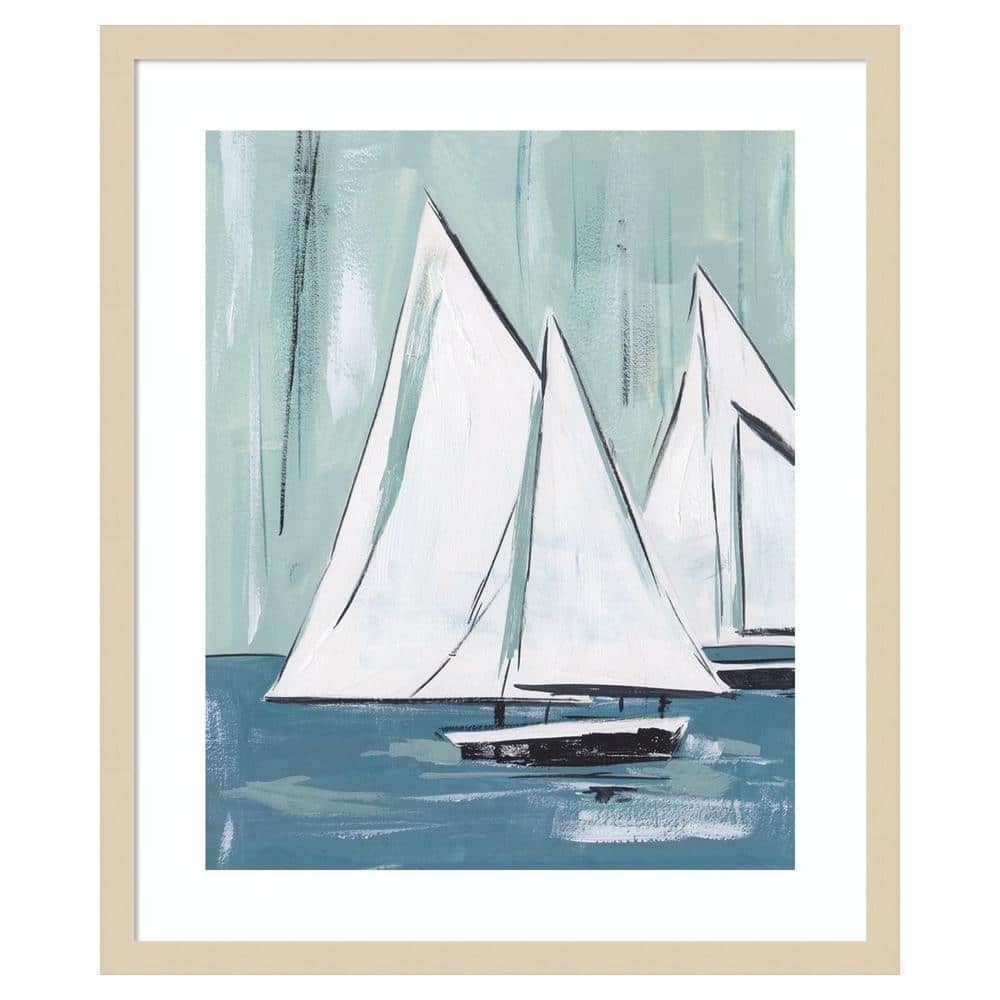 Svelte Natural Framed Abstract Sailing Print by Melissa Wang
