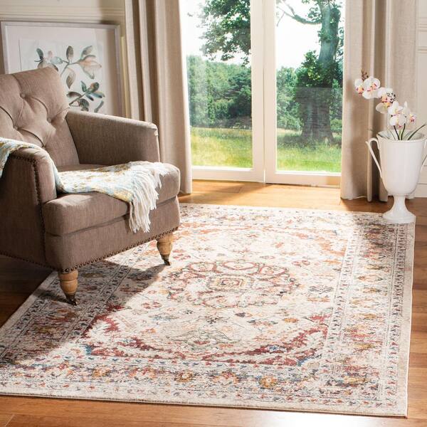 Carlyle 5 ft. x 8 ft. Ivory/Gold Distressed Oriental Area Rug
