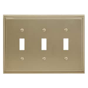 Gold 3-Gang 3-Toggle Wall Plate (1-Pack)