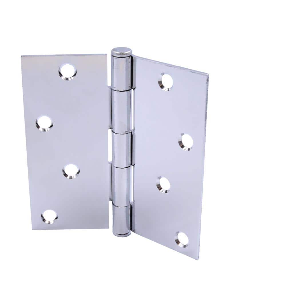 Everbilt 4 in. Square Radius Chrome SqueakFree Door Hinge 28196 The