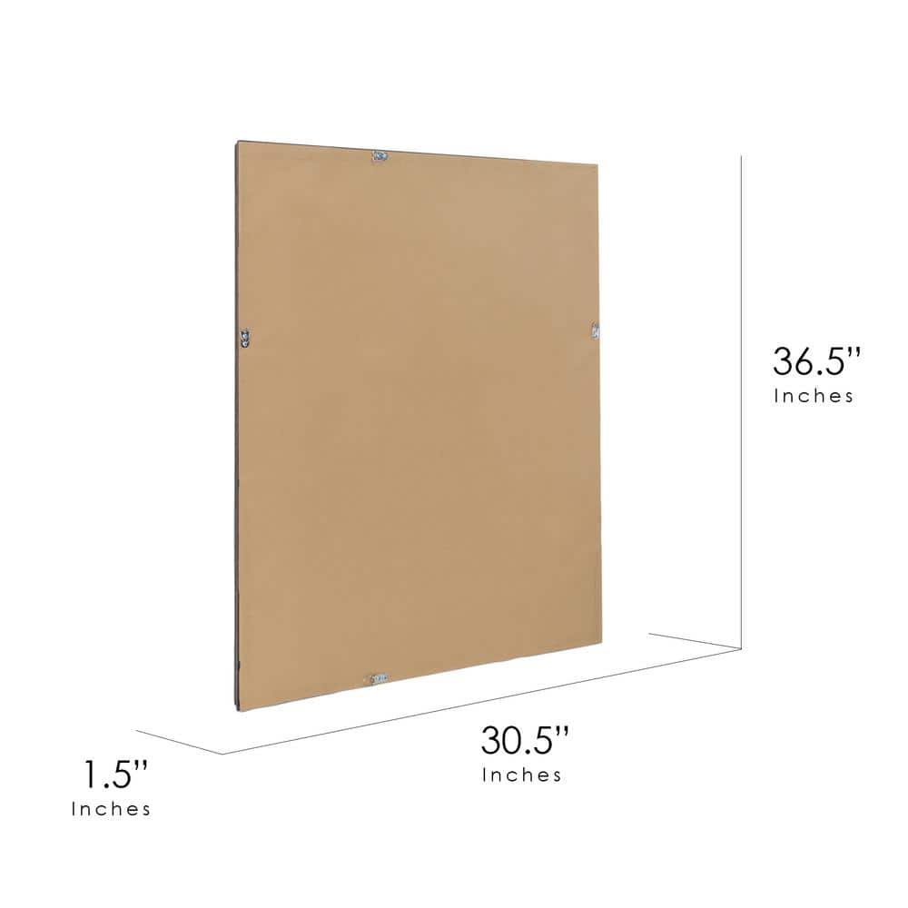 Elegant Distressed Bronze Rectangular Beveled Wall Mirror - 30.5 x 36 in