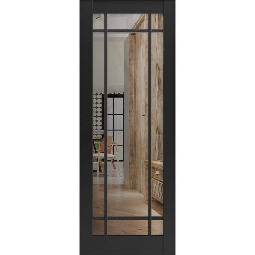 24 in. x 96 in. Solid Wood Clear Glass Black Matte Interior Door Slab price history on PriceWatchPro