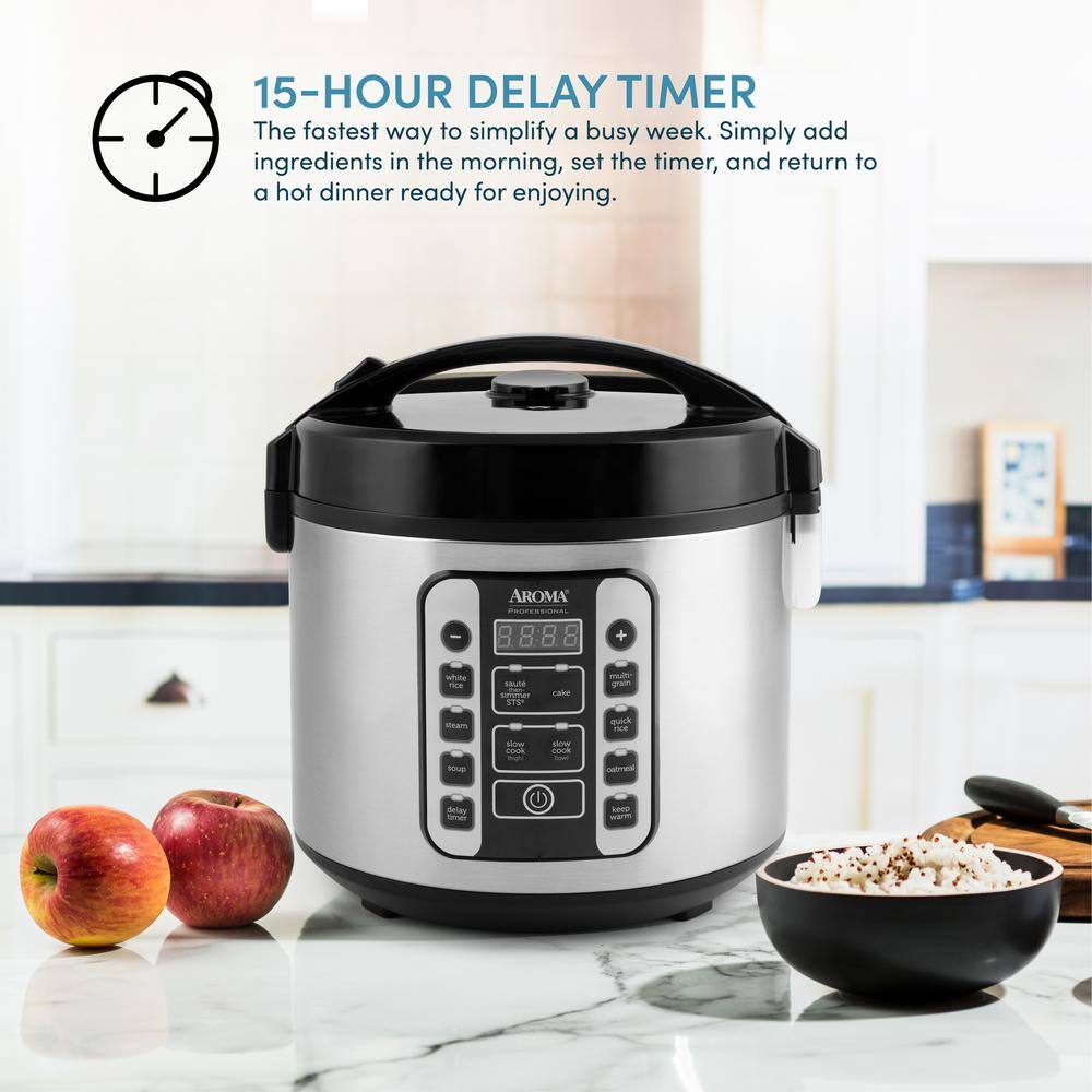 20-Cup Stainless Steel Digital Rice Cooker and Steamer