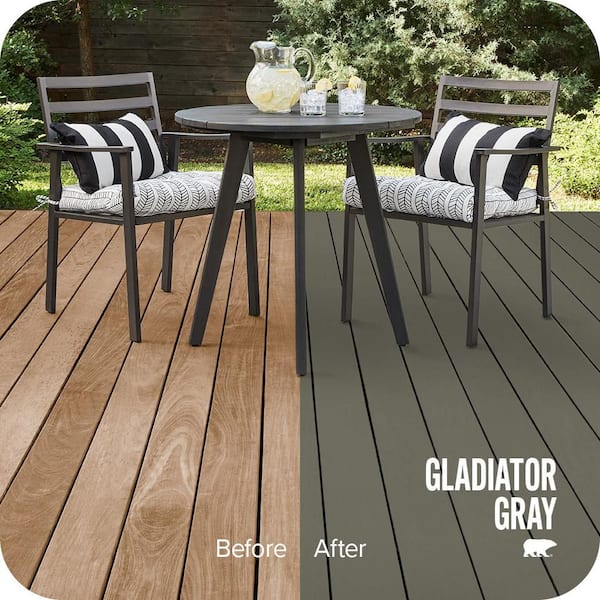 1 gal. #N370-6 Gladiator Gray Solid Color Waterproofing Exterior Wood Stain and Sealer
