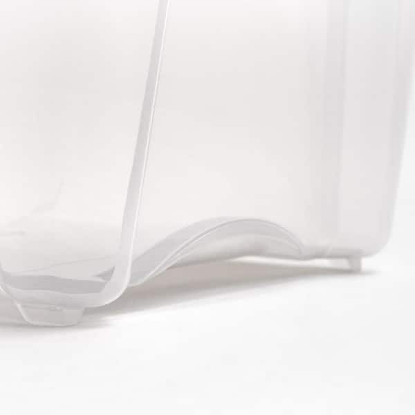 Hefty 32qt Slim Clear Plastic Storage Bin with Gray HI-RISE Stackable Lid  32 qt