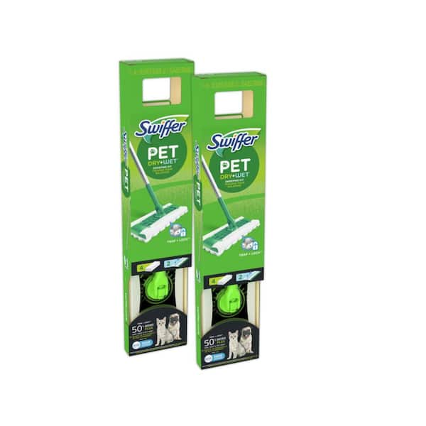 Heavy-Duty Pet Wet\Dry Floor Mopping Cleaning Starter Kit (1 Mop and 4 Pads) (Multi-Pack of 2)