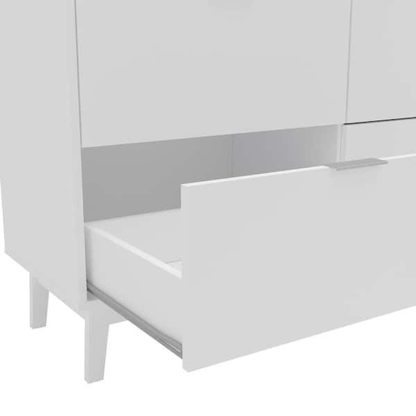 Victoria 6 Drawer White Dresser 38 in. H x 47 in. W x 15.75 in. D